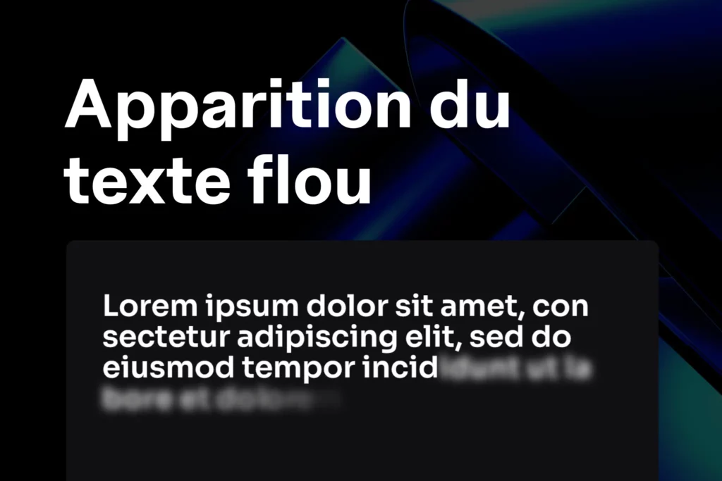 Apparition de texte en flou avec Elementor