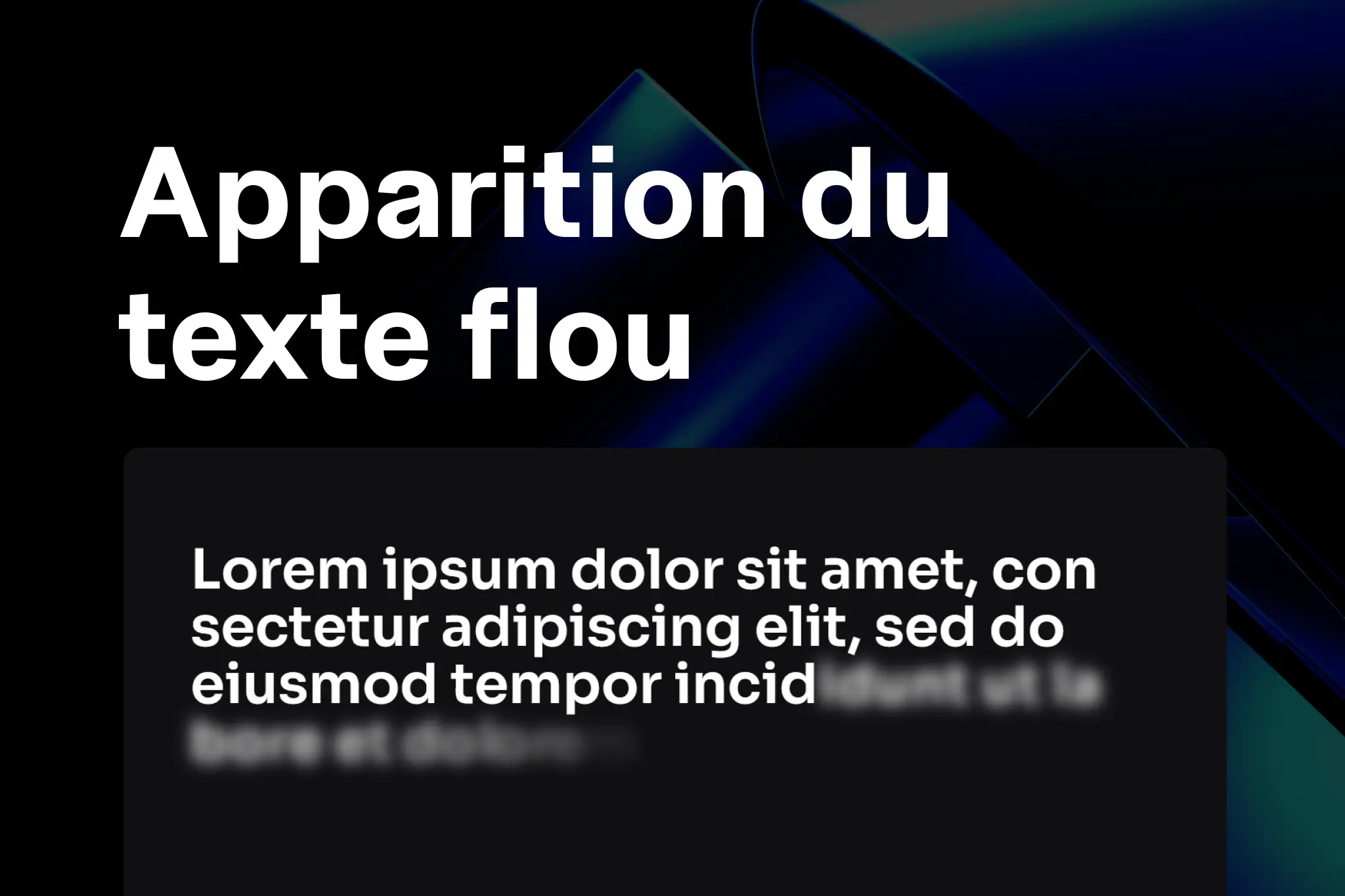 Apparition de texte en flou avec Elementor