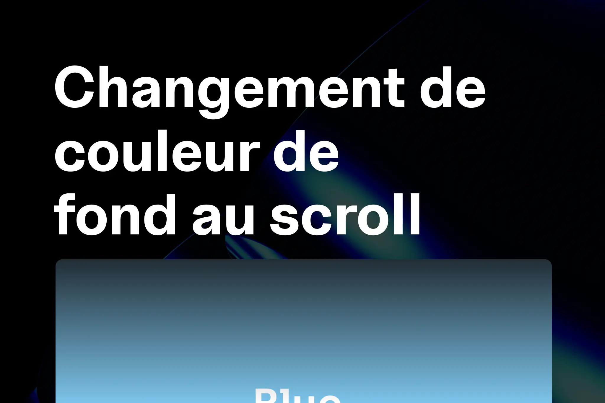 Changement de couleur de fond au scroll